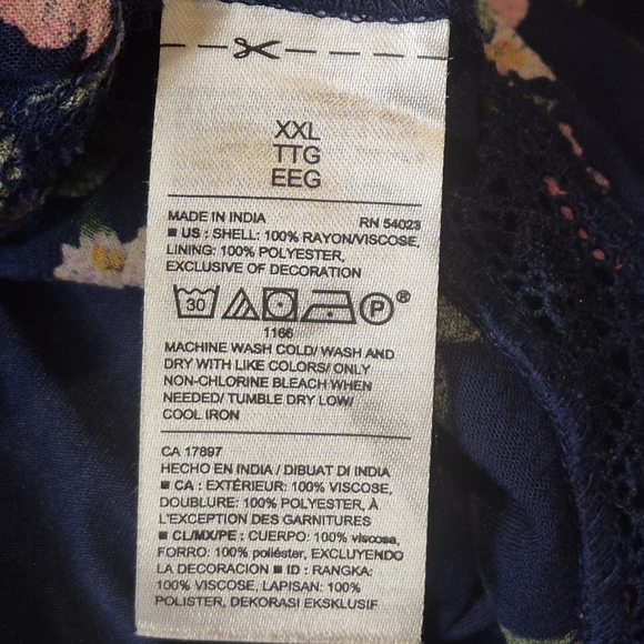 Old Navy Boho Floral Midi Dress – XXL – Lined – Tassel Detail – Side Zip - Picture 12 of 12